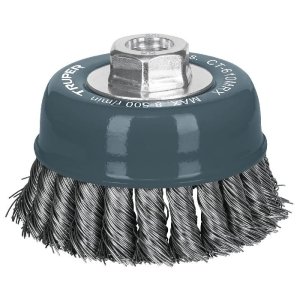 Carda copa 4' alambre trenzado grueso, Multi-rosca, Truper 100855