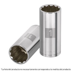 Dado largo de 1-1/4' 12 puntas, cuadro 1/2', Truper 101005