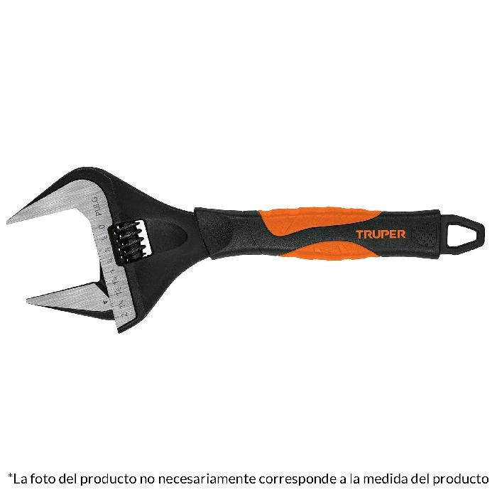 101036.jpg Llave ajustable (perico) 12' boca ancha Comfort Grip, Expert - Image 1