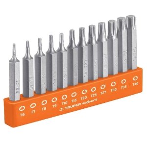 Juego de 12 puntas torx combinadas largo 2', Truper Expert 101678