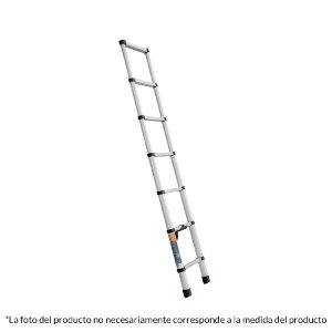 Escalera telescópica,13 peldaños, tipo II, capacidad 102kg
