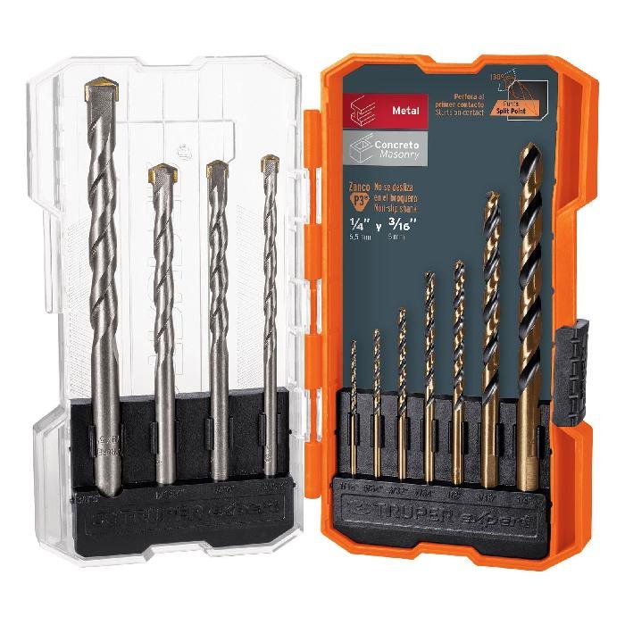 11335.jpg Juego de 11 brocas para metal y concreto en estuche, Truper 11335 - Image 1