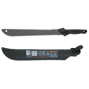 Machete doble filo 18' cacha inyectada, con funda, Truper 11386