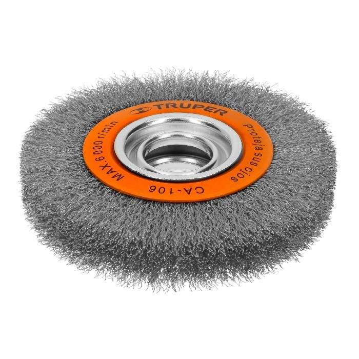 11526.jpg Carda alambre ondulado 6' x 1-1/8' para esmeril, Truper 11526 - Image 1