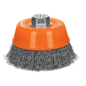 Carda copa 5' alambre ondulado fino, eje M14, Truper 11538