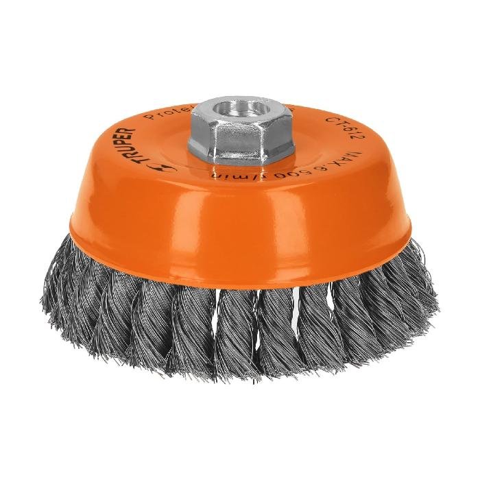 11541.jpg Carda copa 5' alambre trenzado fino, eje 5/8'-11, Truper 11541 - Image 1