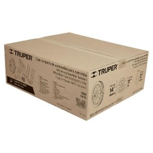 Caja c/llanta hule sólido y acc. p/carretilla TRUPER