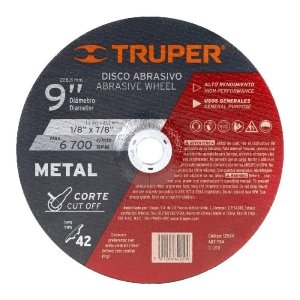 Disco Tipo 42 de 9' x 3.2 mm para corte de metal, Truper