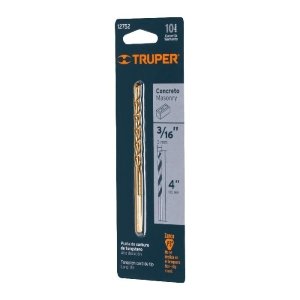 Broca para concreto de 3/16 x 4' en blíster, Truper 12752