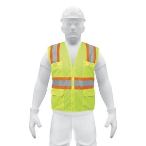 Chaleco de seguridad verde max visibilidad y 6 bolsas 13476