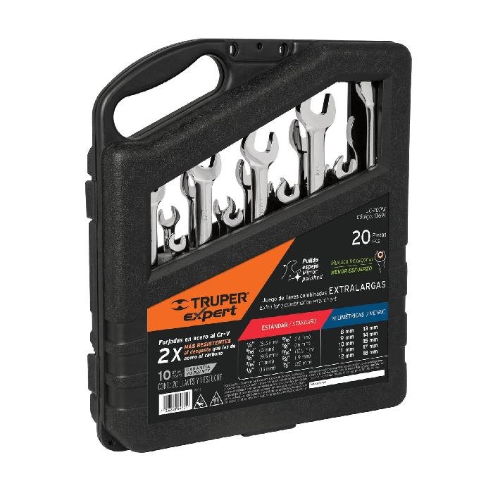 13691.jpg Juego de 20 llaves combinadas std y mm pulidas, Expert 13691 - Image 1