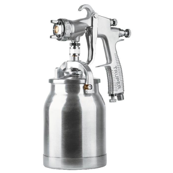 14084.jpg Pistola p/pintar succión HVLP vaso aluminio, 1.4 mm, Truper 14084 - Image 1