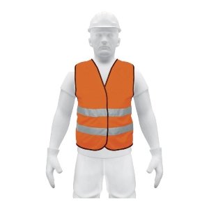 Chaleco de seguridad naranja con cintas de alta visibilidad 14426