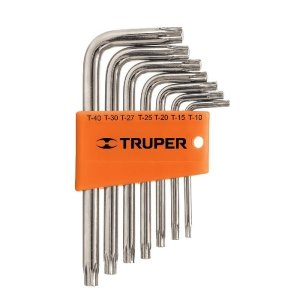 Juego de 7 llaves torx con organizador, Truper 15552