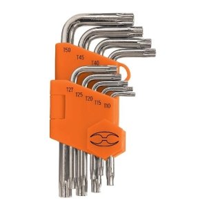 Juego de 9 llaves torx con organizador abatible, Truper 15554