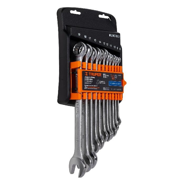 15779.jpg Juego de 11 llaves combinadas mm granalladas, Truper 15779 - Image 1