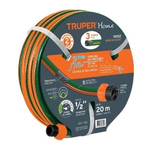 Manguera 1/2'reforzada 3 capas 20 m conexiones plásticas 16052