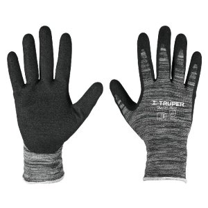Guantes de nylon recubiertos de nitrilo arenoso, CH, Truper 17063