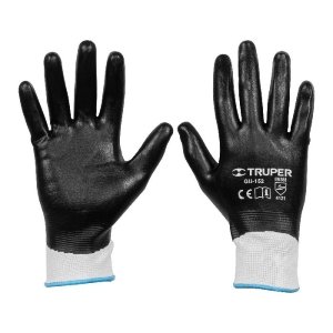 Guantes de poliéster con recubrimiento de nitrilo, M, Truper 18026