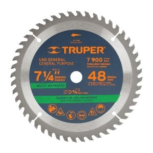 Disco sierra 7-1/4' multimaterial, 48 dientes centro 5/8'