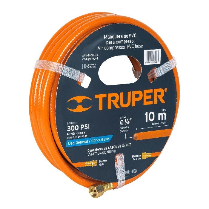 19014.jpg Manguera de PVC para compresor, 10 m x 1/4', Truper 19014 - Image 1