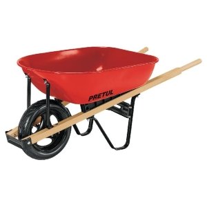 Carretilla 5.5ft3 roja Imponchable bastidores madera, Pretul 20623