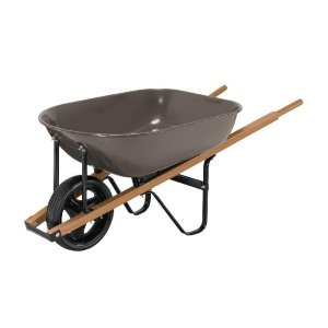 Carretilla 5.5ft3 gris Imponchable bastidores madera, Pretul 20625