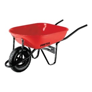 Carretilla 5.5 ft3 roja Neumática, bastidor tubular, Pretul 20627