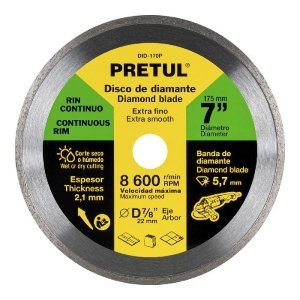 Disco de diamante de 7' x 2.1 mm rin continuo, Pretul 21000