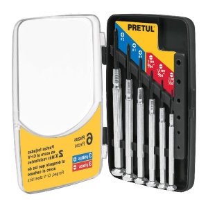 Juego con 6 desarmadores de precisión mango metálico, Pretul 21382