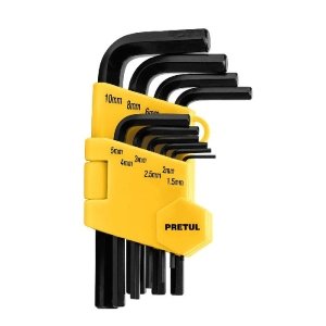 Juego 10 llaves allen mm punta hex con organizador, Pretul 21855