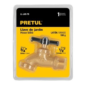 Llave para manguera, de latón 100 g 1/2', en blíster, Pretul 23145