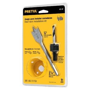 Juego de 3 piezas para instalar cerraduras, Pretul 23549