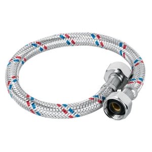 Manguera lavabo/fregadero, aluminio, 1/2' x 1/2', 40 cm 26020