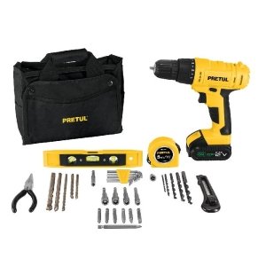 Kit taladro inalámbrico 3/8', 12 V, y accesorios en maleta 27097