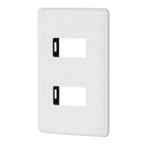 Placa 2 módulos de ABS, blanca, Volteck Basic 27223