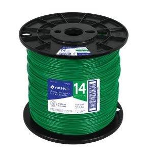 Metro de cable THHW-LS 14 AWG verde en carrete de 500 m 40120