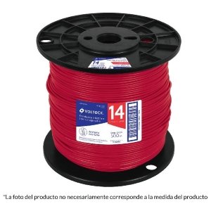 Metro de cable THHW-LS 10 AWG rojo en carrete de 500 m 40126