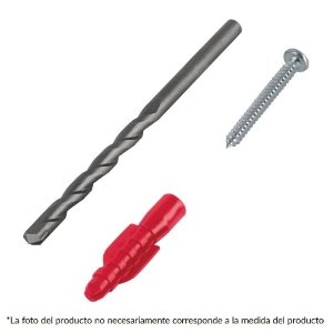 Kit de 20 taquetes 3/16' con pijas #6 y 1 broca 3/16', Fiero 40158