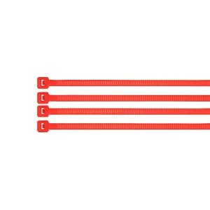 Bolsa con 50 cinchos plásticos 40 lb, 150 x 3.5 mm, rojos 41017