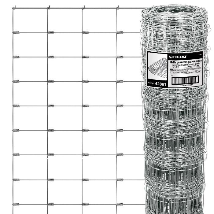42861.jpg Rollo malla borreguera, 1.4m x 50m acero galvanizado, 28kg - Image 1