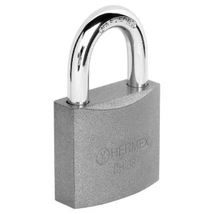Candado de hierro 38 mm gancho corto en blíster, Hermex 43318