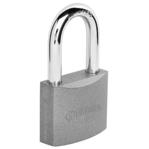 Candado de hierro 50 mm gancho largo en caja, Hermex 43325