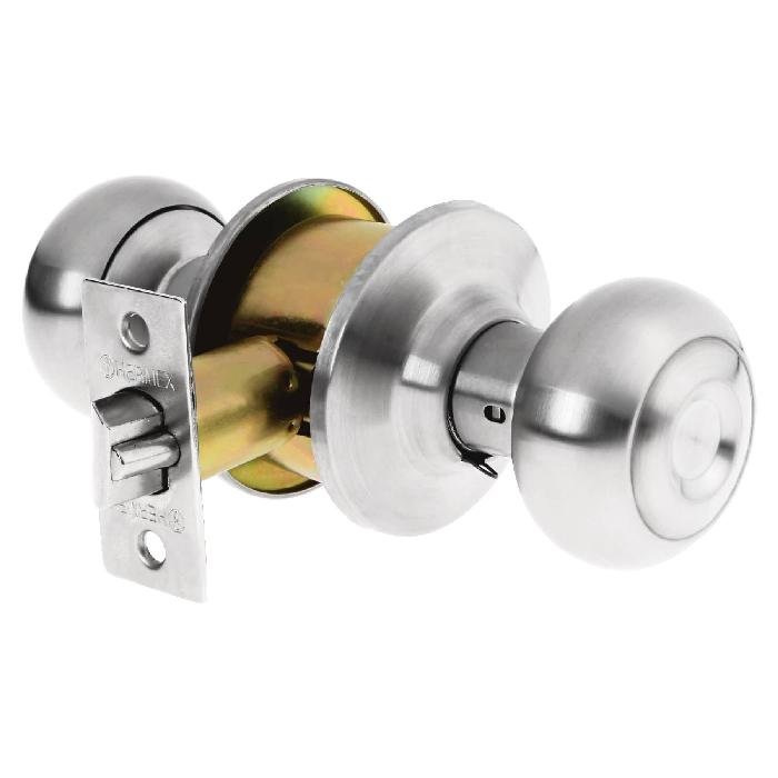 43451.jpg Cerradura tipo oval para entrada, cromo mate, Hermex 43451 - Image 1