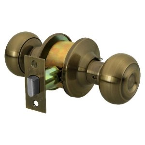 Cerradura tipo oval para entrada, latón antiguo, Hermex 43454