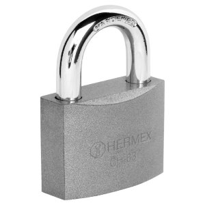 Candado de hierro 63 mm gancho corto en caja, Hermex 43801