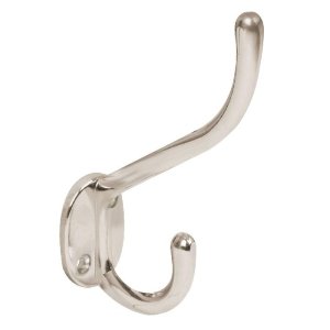 Gancho doble largo y corto tipo perchero, niquel satinado 43910