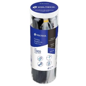 Bote con 1000 cinchos plásticos negros y naturales, Volteck 44016