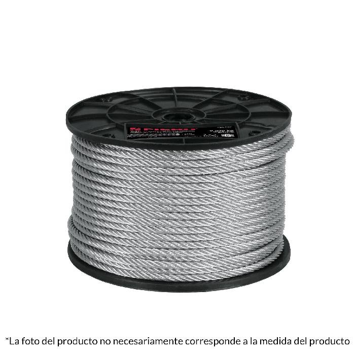 44205.jpg Metro de cable rígido 1/8' de acero 7x7 hilos, 75 m, Fiero 44205 - Image 1