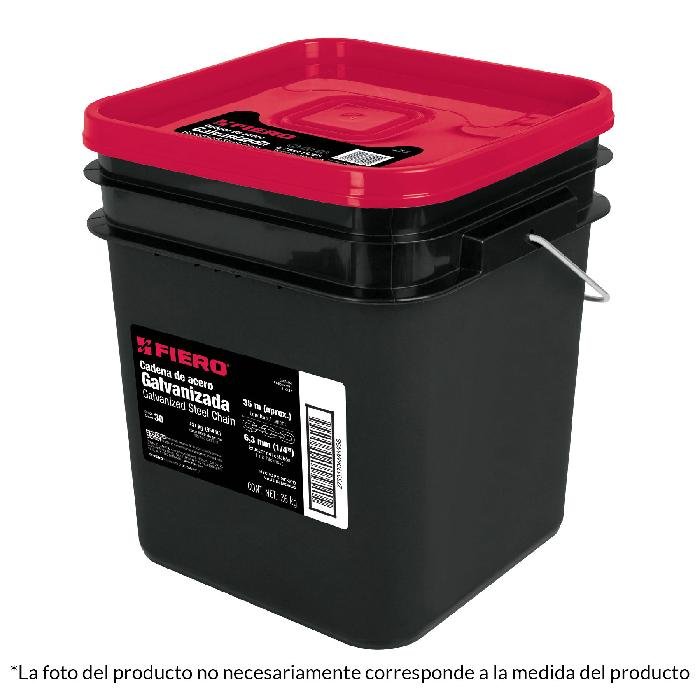 44269.jpg Metro de cadena galvanizada de 1/8', 75 m en cubeta, Fiero 44269 - Image 1
